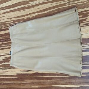 Kasper tan leather skirt